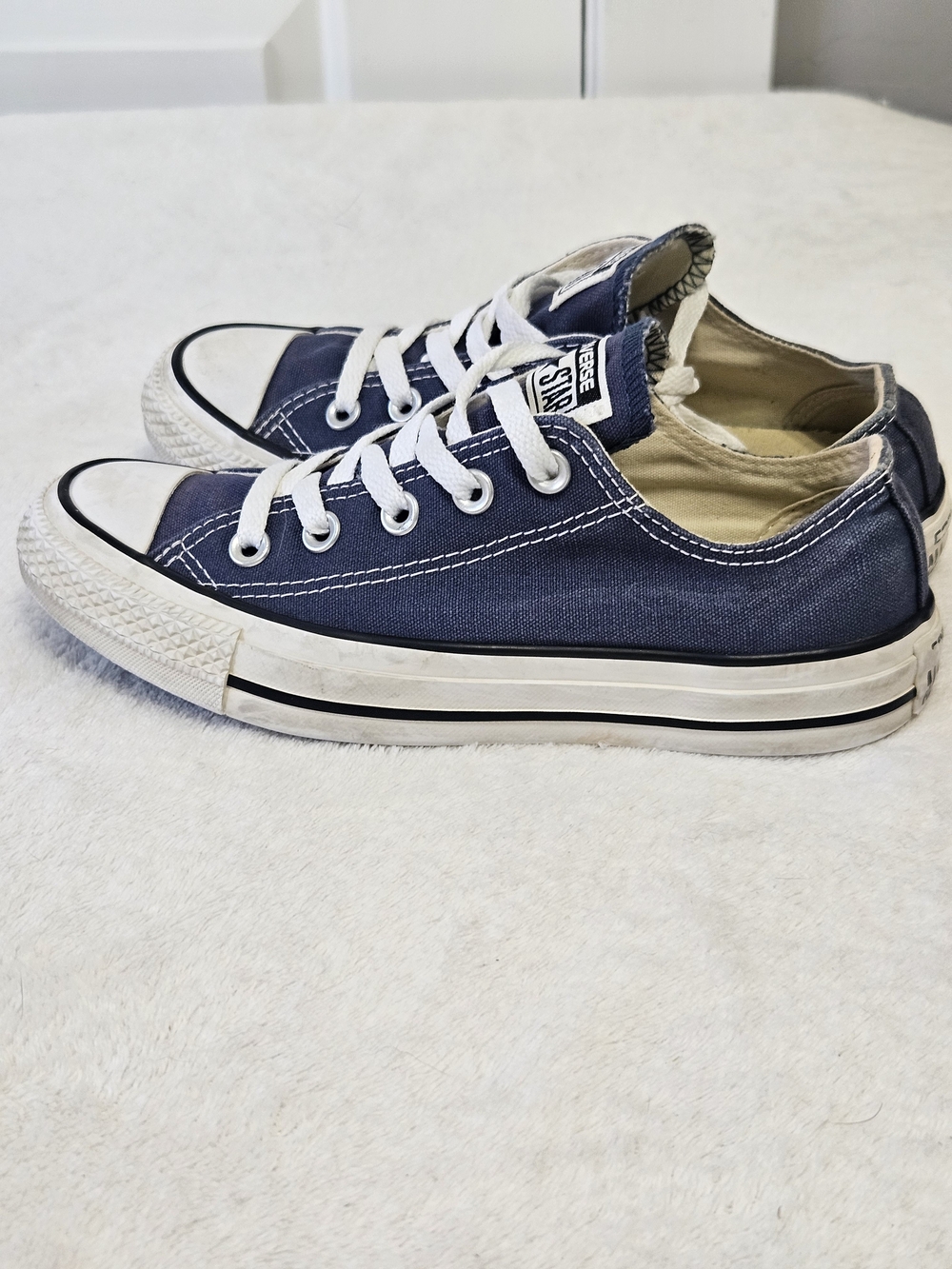 Converse Low Top Canvas Sneakers - Navy and White